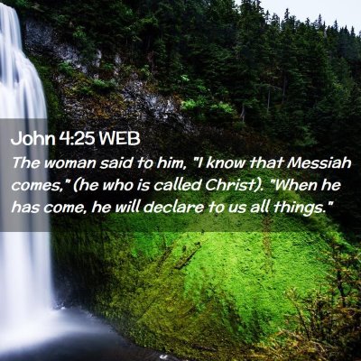 Picture 02 - John 4:25 WEB - The woman said to him, 