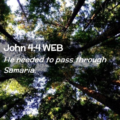 Picture 02 - John 4:4 WEB - He needed to pass through - Bible Verse Picture