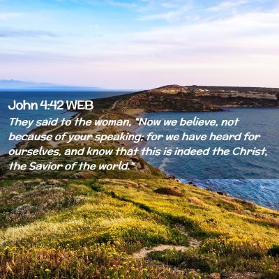 Picture 02 - John 4:42 WEB - They said to the woman, 