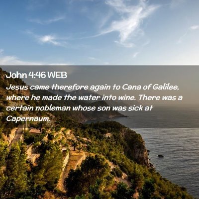 Picture 02 - John 4:46 WEB - Jesus came therefore again to Cana of Galilee, - Bible Verse Picture