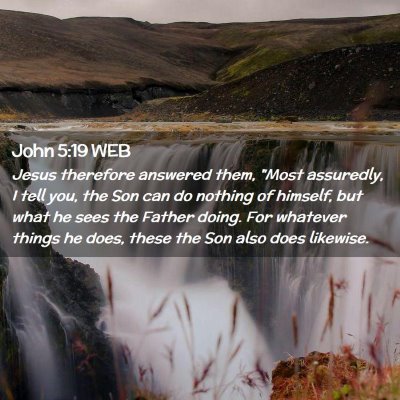 Picture 02 - John 5:19 WEB - Jesus therefore answered them, 