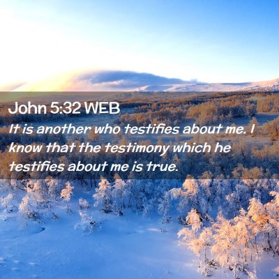 Picture 02 - John 5:32 WEB - It is another who testifies about me. I know that - Bible Verse Picture