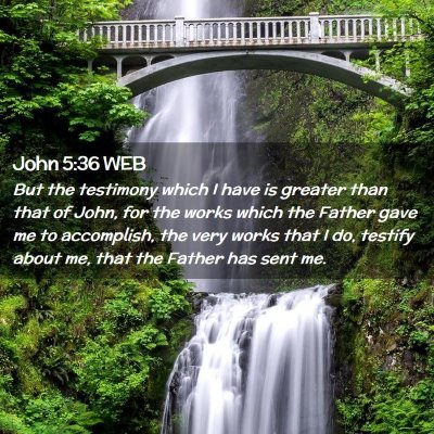 Picture 02 - John 5:36 WEB - But the testimony which I have is greater than - Bible Verse Picture