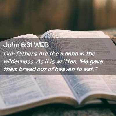 Picture 02 - John 6:31 WEB - Our fathers ate the manna in the wilderness. As - Bible Verse Picture