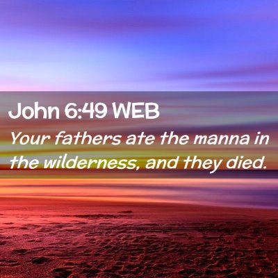 Picture 02 - John 6:49 WEB - Your fathers ate the manna in the wilderness, and - Bible Verse Picture