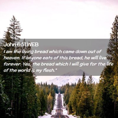 Picture 02 - John 6:51 WEB - I am the living bread which came down out of - Bible Verse Picture
