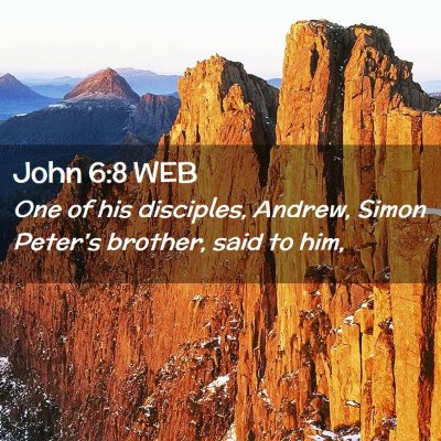 Picture 02 - John 6:8 WEB - One of his disciples, Andrew, Simon Peter's - Bible Verse Picture