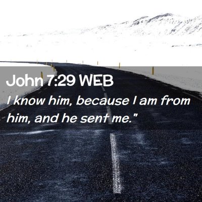 Picture 02 - John 7:29 WEB - I know him, because I am from him, and he sent - Bible Verse Picture