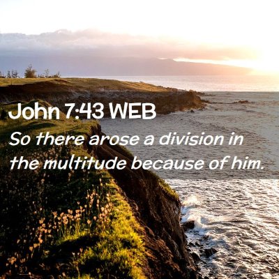 Picture 02 - John 7:43 WEB - So there arose a division in the multitude - Bible Verse Picture