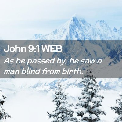 Picture 02 - John 9:1 WEB - As he passed by, he saw a man blind from - Bible Verse Picture