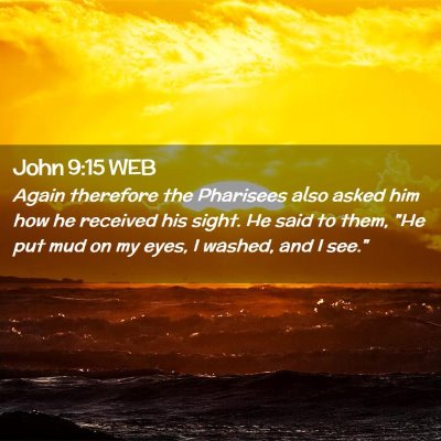 Picture 02 - John 9:15 WEB - Again therefore the Pharisees also asked him how - Bible Verse Picture