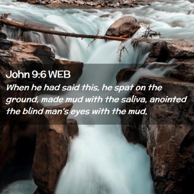 Picture 02 - John 9:6 WEB - When he had said this, he spat on the ground, - Bible Verse Picture