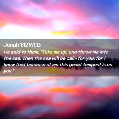 Picture 02 - Jonah 1:12 WEB - He said to them, 