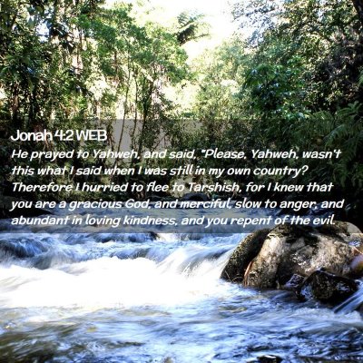 Picture 02 - Jonah 4:2 WEB - He prayed to Yahweh, and said, 