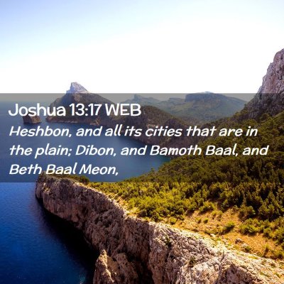 Picture 02 - Joshua 13:17 WEB - Heshbon, and all its cities that are in the - Bible Verse Picture