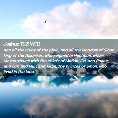 Picture 02 - Joshua 13:21 WEB - and all the cities of the plain, and all the - Bible Verse Picture