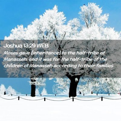 Picture 02 - Joshua 13:29 WEB - Moses gave [inheritance] to the half-tribe of - Bible Verse Picture