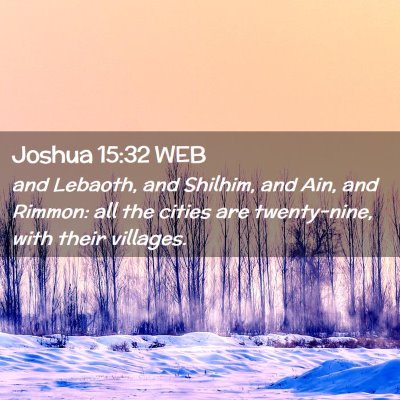 Picture 02 - Joshua 15:32 WEB - and Lebaoth, and Shilhim, and Ain, and Rimmon: - Bible Verse Picture