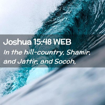 Picture 02 - Joshua 15:48 WEB - In the hill-country, Shamir, and Jattir, and - Bible Verse Picture