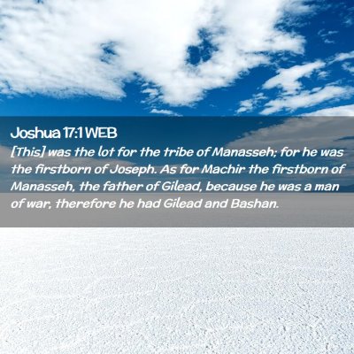 Picture 02 - Joshua 17:1 WEB - [This] was the lot for the tribe of Manasseh; for - Bible Verse Picture