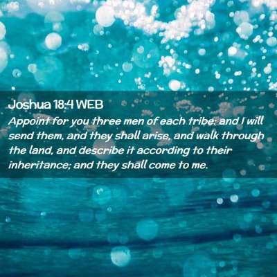 Picture 02 - Joshua 18:4 WEB - Appoint for you three men of each tribe: and I - Bible Verse Picture