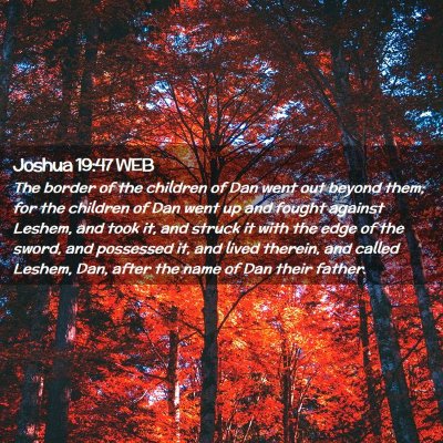 Picture 02 - Joshua 19:47 WEB - The border of the children of Dan went out beyond - Bible Verse Picture