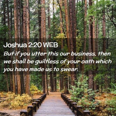 Picture 02 - Joshua 2:20 WEB - But if you utter this our business, then we shall - Bible Verse Picture