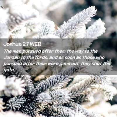 Picture 02 - Joshua 2:7 WEB - The men pursued after them the way to the Jordan - Bible Verse Picture