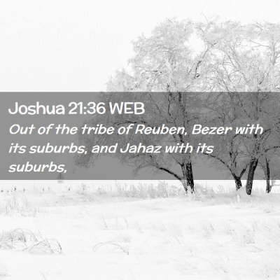 Picture 02 - Joshua 21:36 WEB - Out of the tribe of Reuben, Bezer with its - Bible Verse Picture