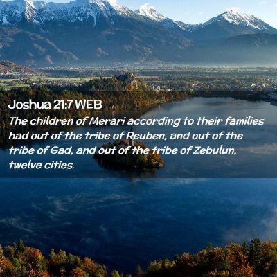 Picture 02 - Joshua 21:7 WEB - The children of Merari according to their - Bible Verse Picture