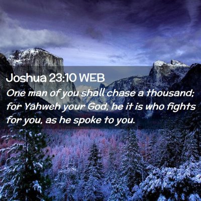 Picture 02 - Joshua 23:10 WEB - One man of you shall chase a thousand; for Yahweh - Bible Verse Picture