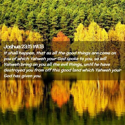 Picture 02 - Joshua 23:15 WEB - It shall happen, that as all the good things are - Bible Verse Picture