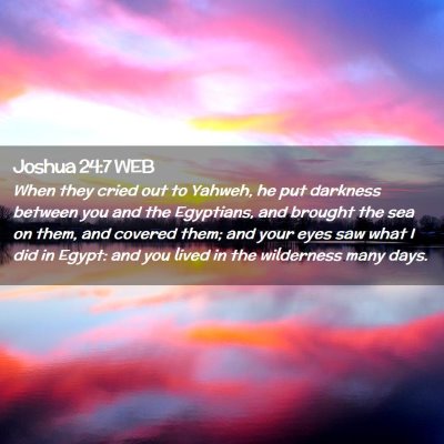 Picture 02 - Joshua 24:7 WEB - When they cried out to Yahweh, he put darkness - Bible Verse Picture