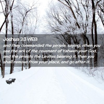 Picture 02 - Joshua 3:3 WEB - and they commanded the people, saying, When you - Bible Verse Picture