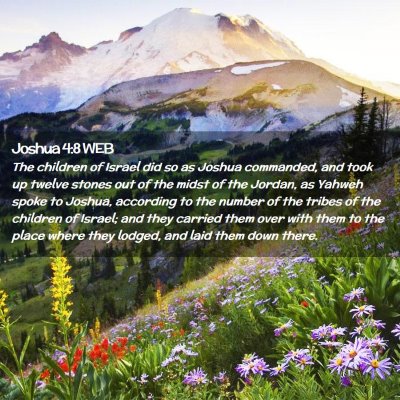 Picture 02 - Joshua 4:8 WEB - The children of Israel did so as Joshua - Bible Verse Picture