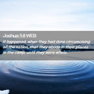 Picture 02 - Joshua 5:8 WEB - It happened, when they had done circumcising all - Bible Verse Picture
