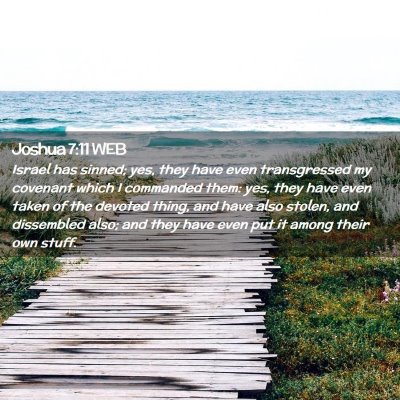 Picture 02 - Joshua 7:11 WEB - Israel has sinned; yes, they have even - Bible Verse Picture
