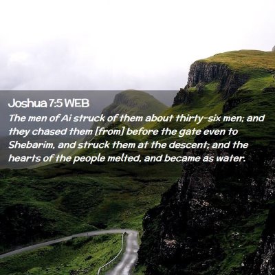 Picture 02 - Joshua 7:5 WEB - The men of Ai struck of them about thirty-six - Bible Verse Picture