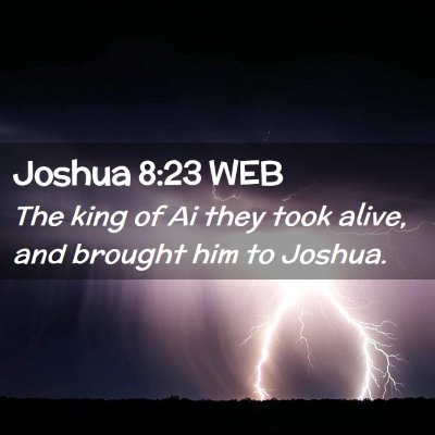 Picture 02 - Joshua 8:23 WEB - The king of Ai they took alive, and brought him - Bible Verse Picture