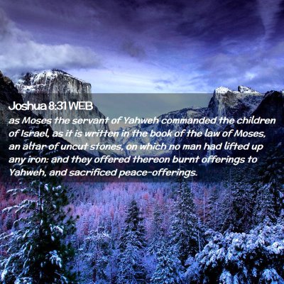 Picture 02 - Joshua 8:31 WEB - as Moses the servant of Yahweh commanded the - Bible Verse Picture