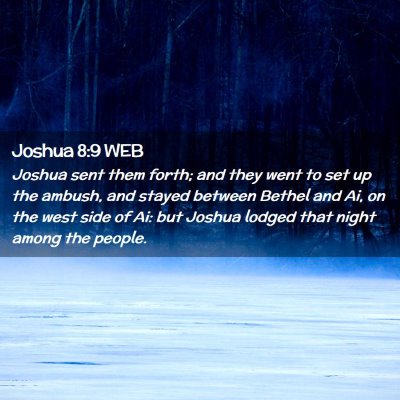 Picture 02 - Joshua 8:9 WEB - Joshua sent them forth; and they went to set up - Bible Verse Picture
