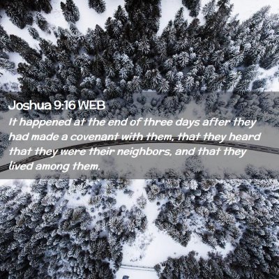 Picture 02 - Joshua 9:16 WEB - It happened at the end of three days after they - Bible Verse Picture