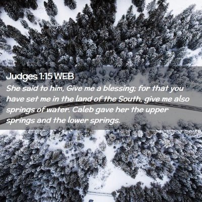 Picture 02 - Judges 1:15 WEB - She said to him, Give me a blessing; for that you - Bible Verse Picture