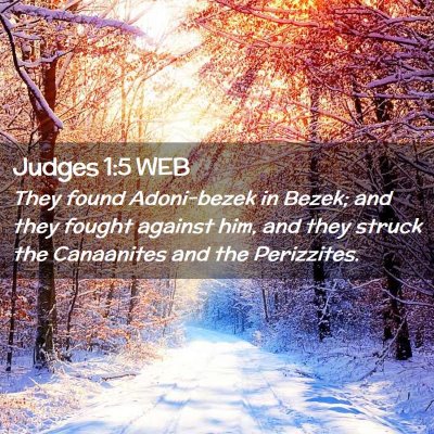 Picture 02 - Judges 1:5 WEB - They found Adoni-bezek in Bezek; and they fought - Bible Verse Picture