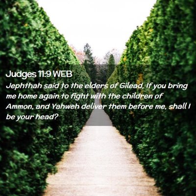 Picture 02 - Judges 11:9 WEB - Jephthah said to the elders of Gilead, If you - Bible Verse Picture