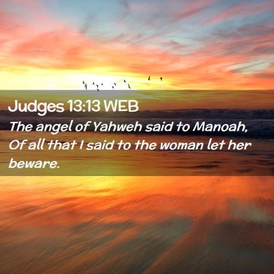 Picture 02 - Judges 13:13 WEB - The angel of Yahweh said to Manoah, Of all that I - Bible Verse Picture