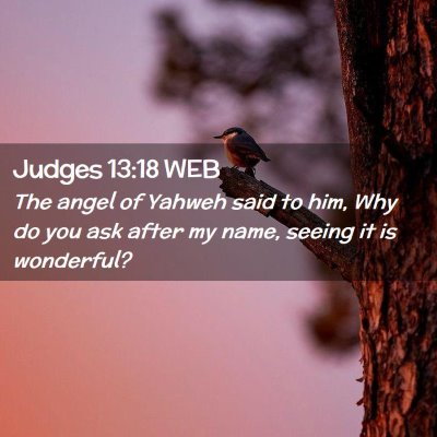 Picture 02 - Judges 13:18 WEB - The angel of Yahweh said to him, Why do you ask - Bible Verse Picture