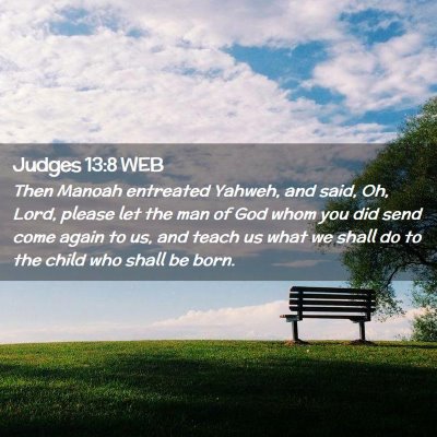 Picture 02 - Judges 13:8 WEB - Then Manoah entreated Yahweh, and said, Oh, Lord, - Bible Verse Picture