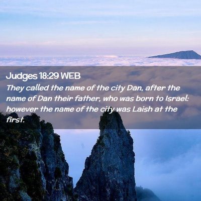 Picture 02 - Judges 18:29 WEB - They called the name of the city Dan, after the - Bible Verse Picture