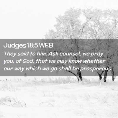 Picture 02 - Judges 18:5 WEB - They said to him, Ask counsel, we pray you, of - Bible Verse Picture